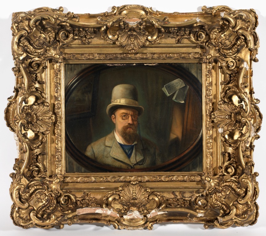 Zelfportret Mr W. Bakker G.Gzn. in spiegel